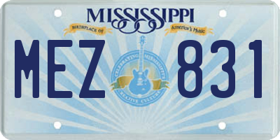 MS license plate MEZ831