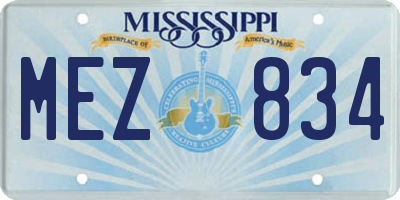 MS license plate MEZ834