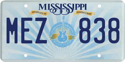 MS license plate MEZ838