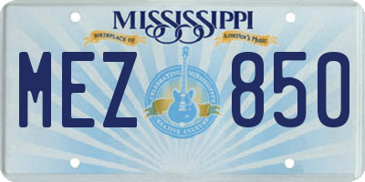 MS license plate MEZ850