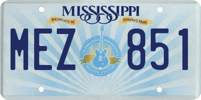 MS license plate MEZ851