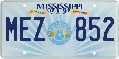 MS license plate MEZ852