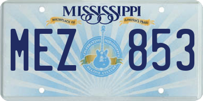 MS license plate MEZ853
