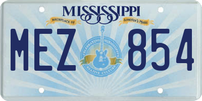 MS license plate MEZ854