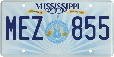 MS license plate MEZ855