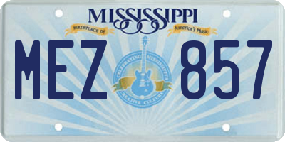 MS license plate MEZ857
