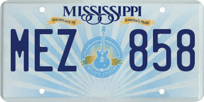 MS license plate MEZ858