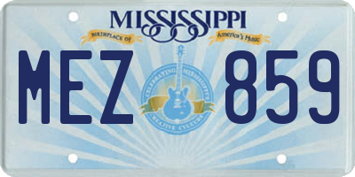 MS license plate MEZ859