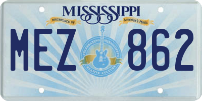 MS license plate MEZ862