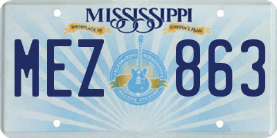 MS license plate MEZ863
