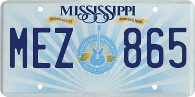 MS license plate MEZ865