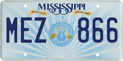 MS license plate MEZ866