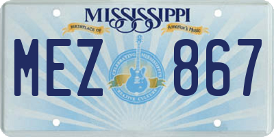 MS license plate MEZ867