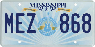 MS license plate MEZ868
