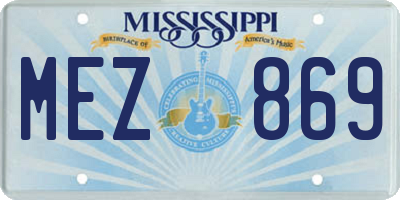MS license plate MEZ869