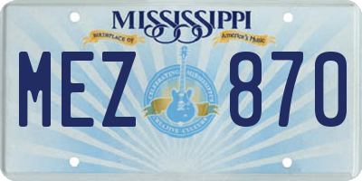 MS license plate MEZ870