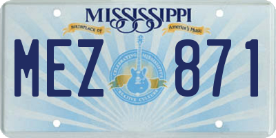 MS license plate MEZ871
