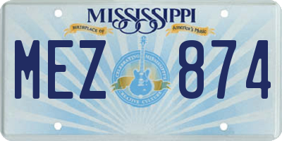 MS license plate MEZ874