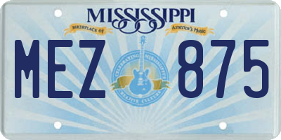 MS license plate MEZ875