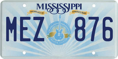 MS license plate MEZ876