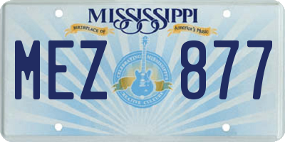 MS license plate MEZ877