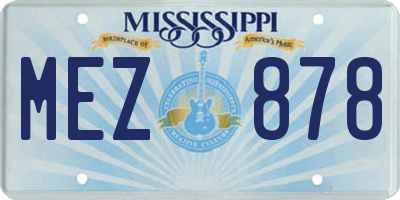MS license plate MEZ878