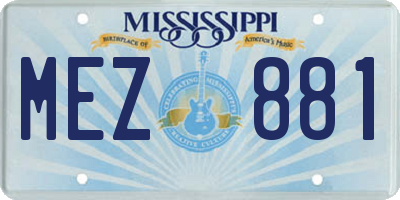 MS license plate MEZ881
