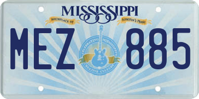 MS license plate MEZ885