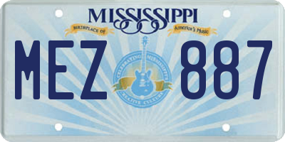 MS license plate MEZ887