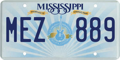 MS license plate MEZ889