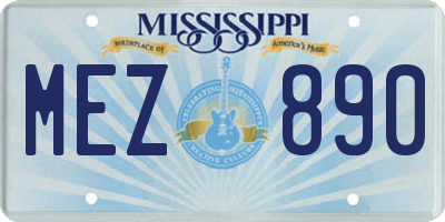 MS license plate MEZ890