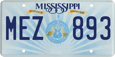 MS license plate MEZ893
