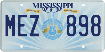 MS license plate MEZ898