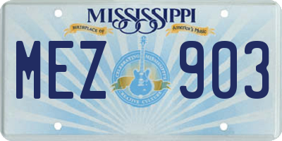 MS license plate MEZ903