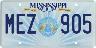 MS license plate MEZ905