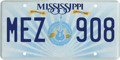 MS license plate MEZ908