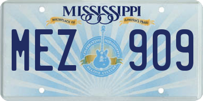 MS license plate MEZ909