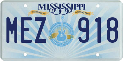 MS license plate MEZ918