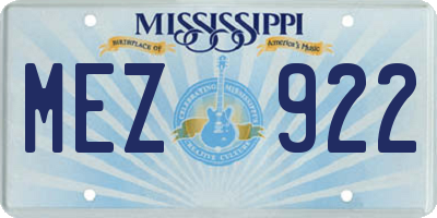 MS license plate MEZ922