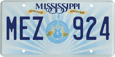 MS license plate MEZ924