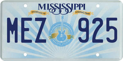 MS license plate MEZ925