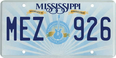MS license plate MEZ926