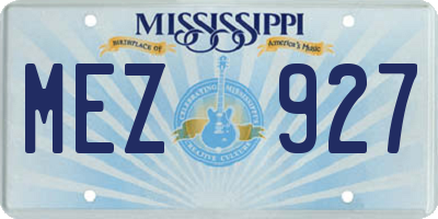 MS license plate MEZ927