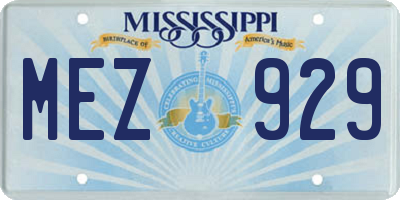 MS license plate MEZ929