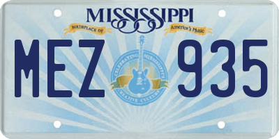 MS license plate MEZ935