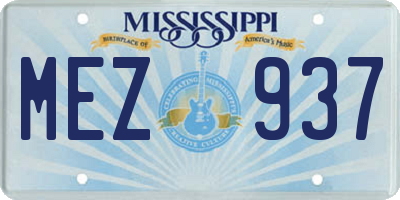 MS license plate MEZ937