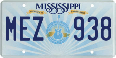 MS license plate MEZ938