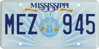 MS license plate MEZ945
