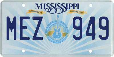 MS license plate MEZ949