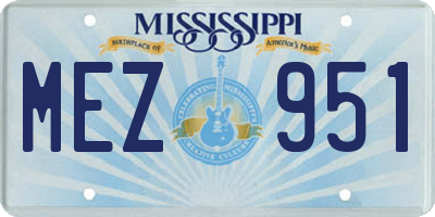 MS license plate MEZ951
